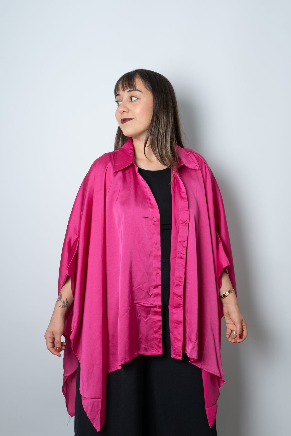 Blusa Satin Lucia - Fucsia