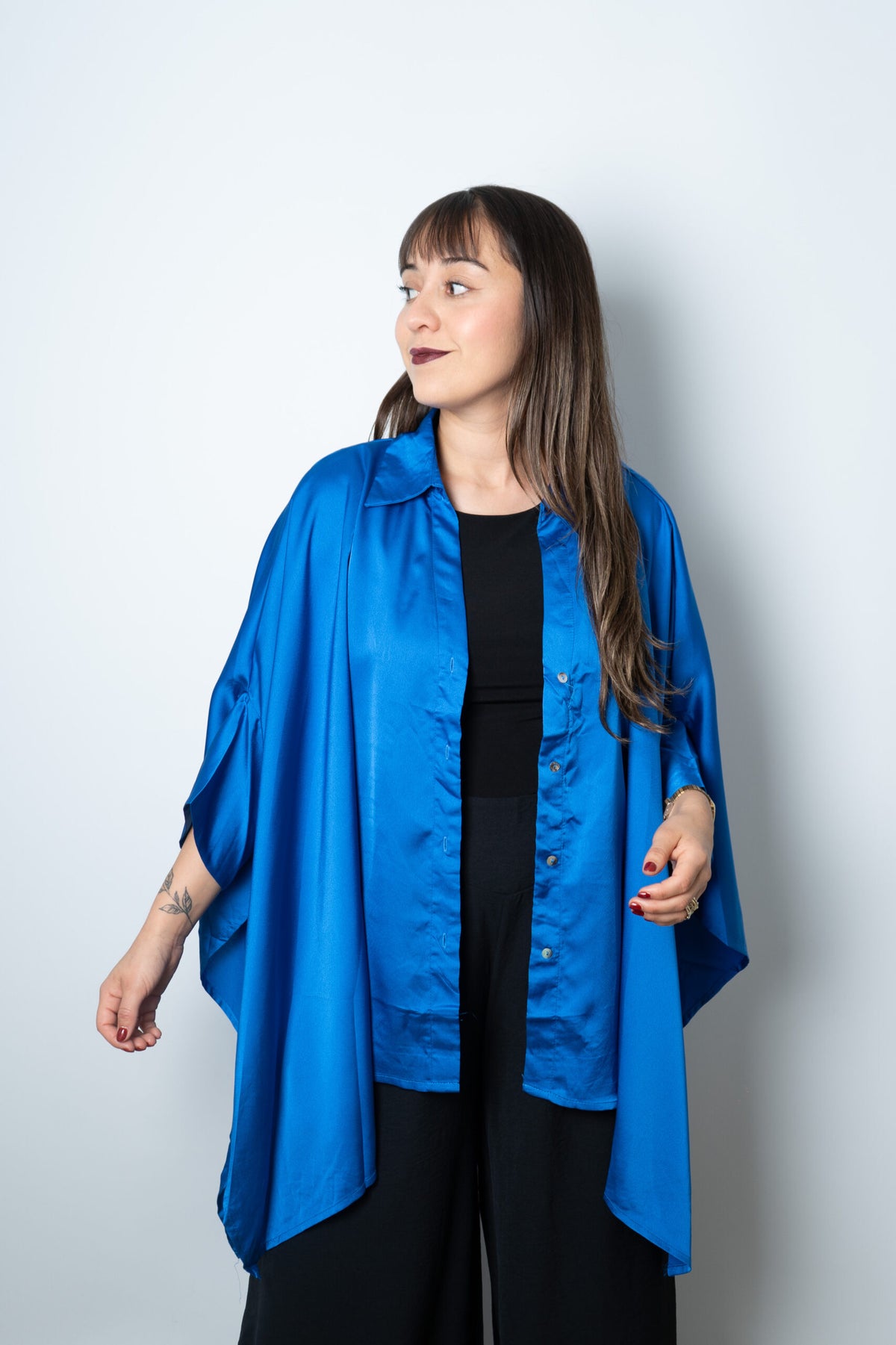 Blusa Satin Lucia - Azul