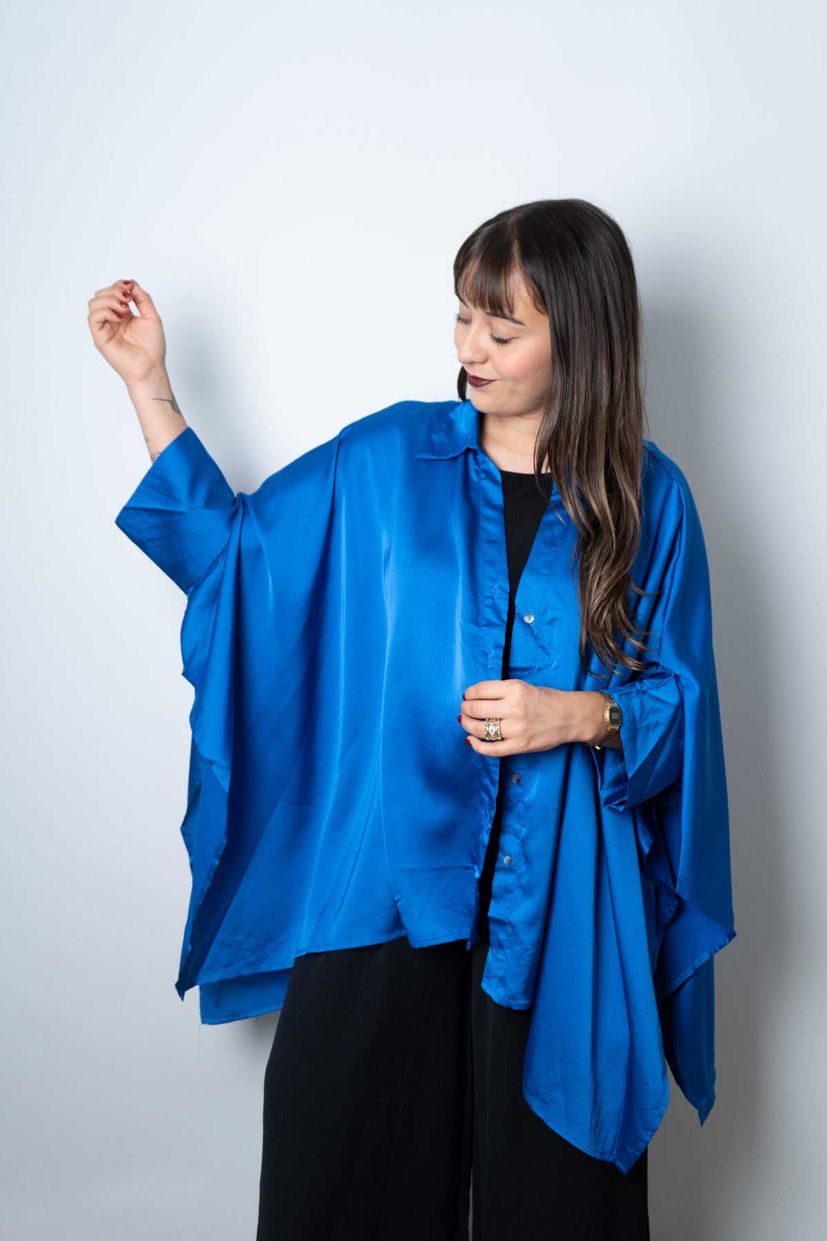 Blusa Satin Lucia - Azul