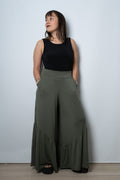Pantalon algodon Agustina - Verde oscuro