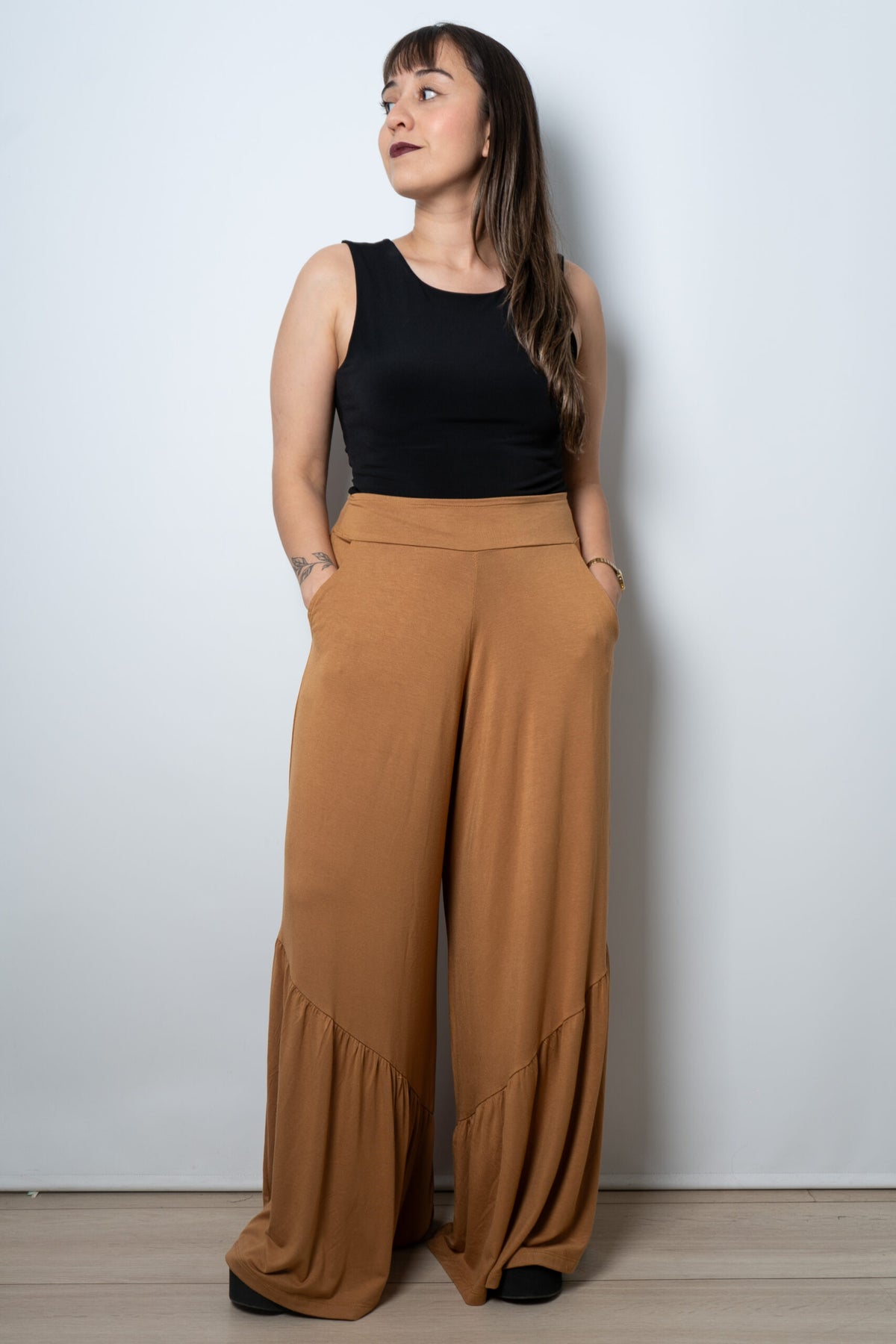 Pantalon algodon Agustina - Camel