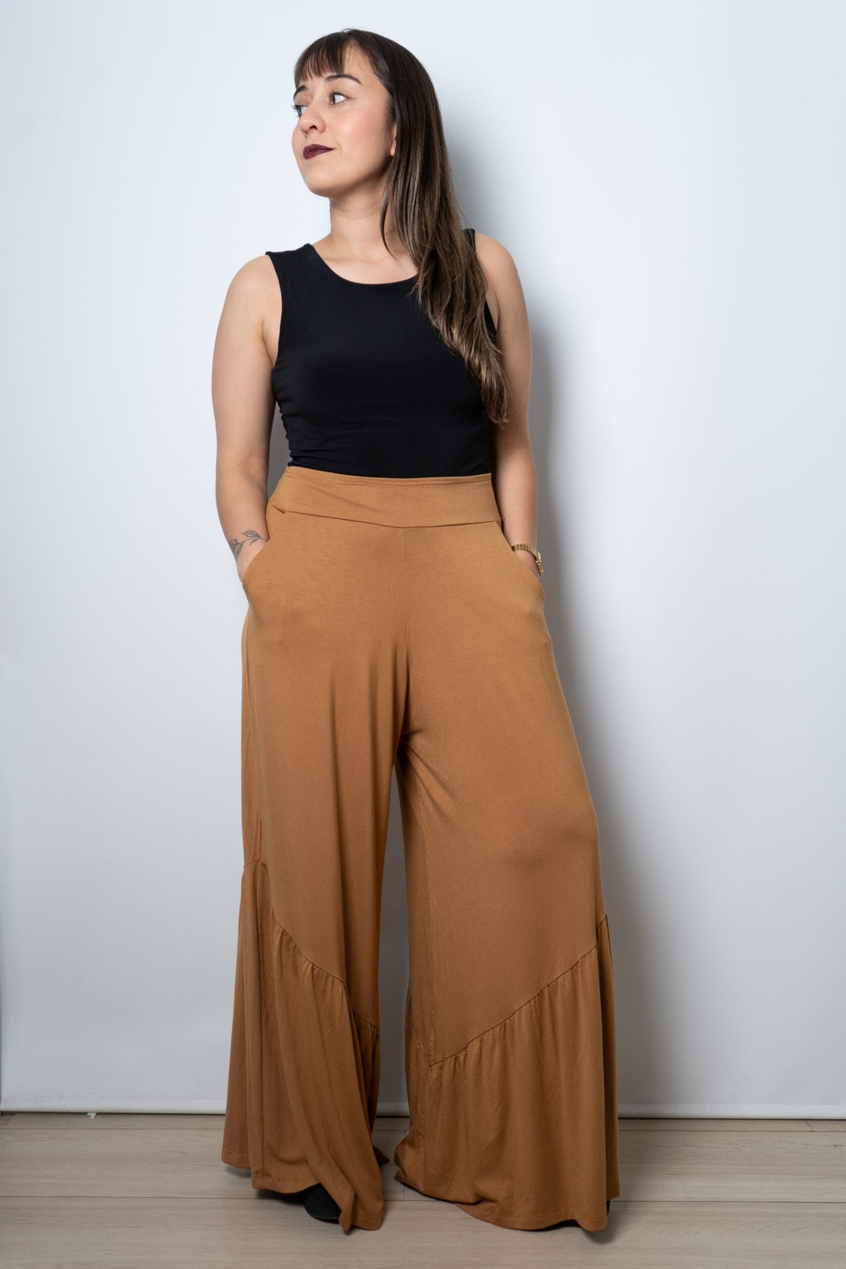 Pantalon algodon Agustina - Camel