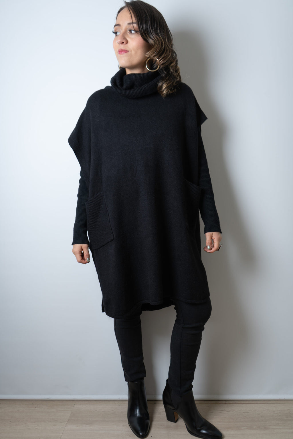 Sweater Mini vestido - Negro