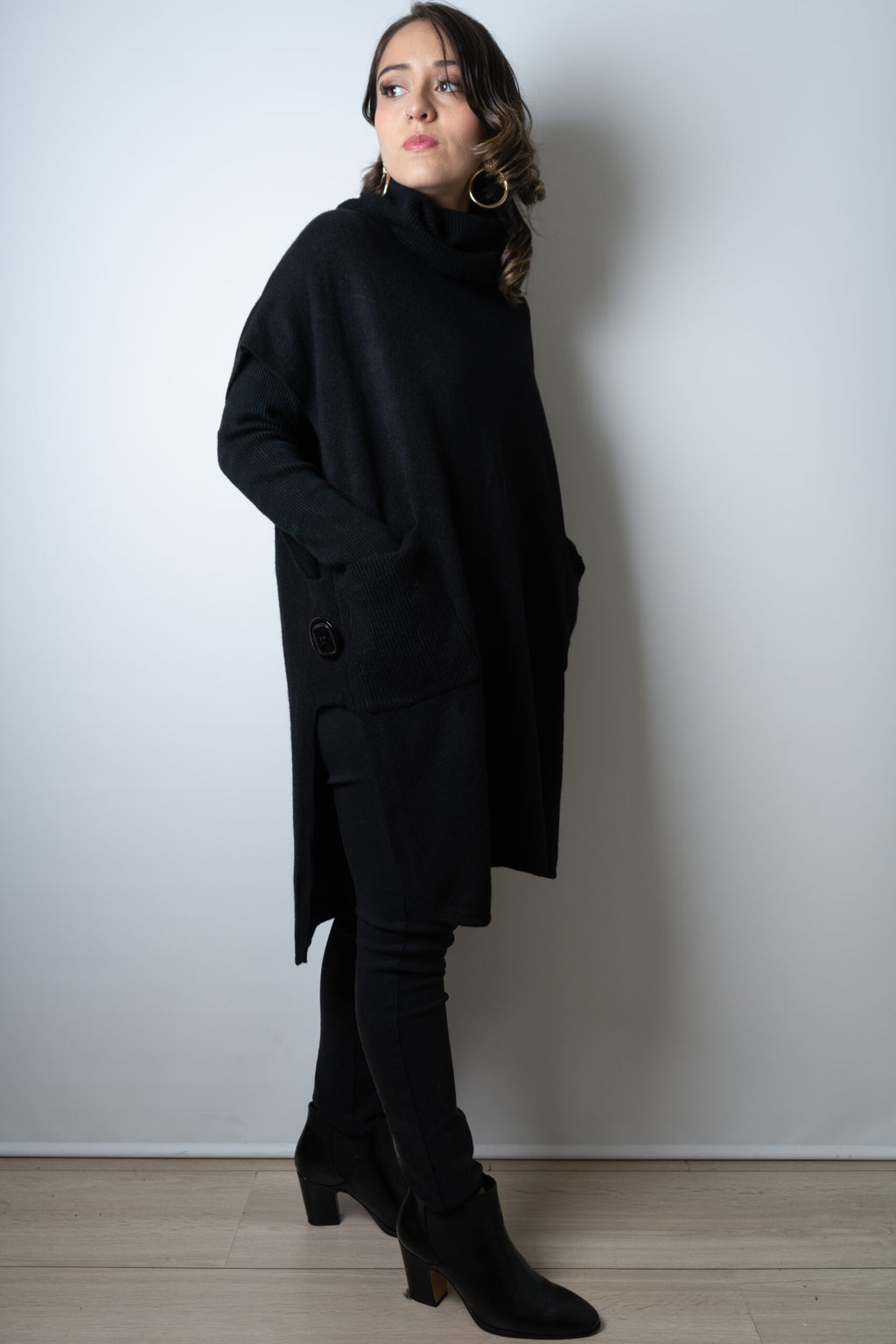 Sweater Mini vestido - Negro