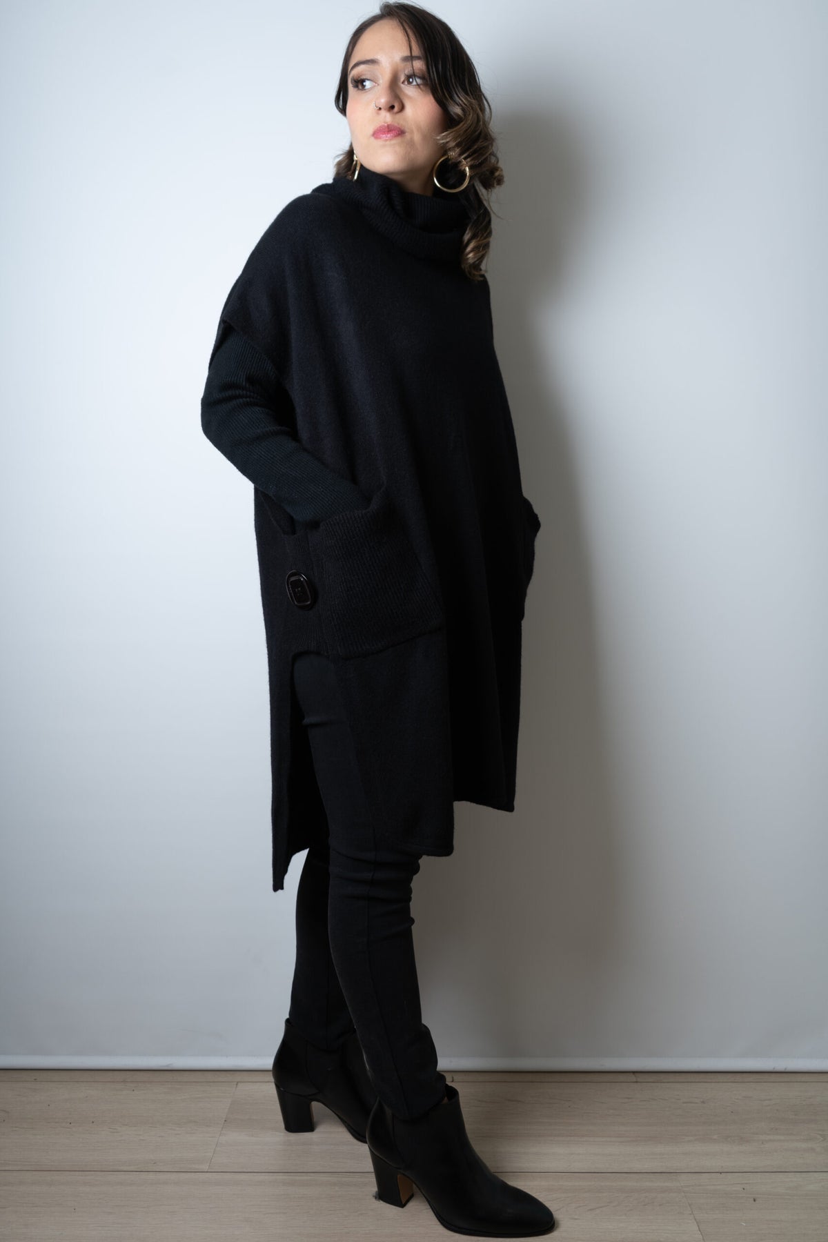 Sweater Mini vestido - Negro