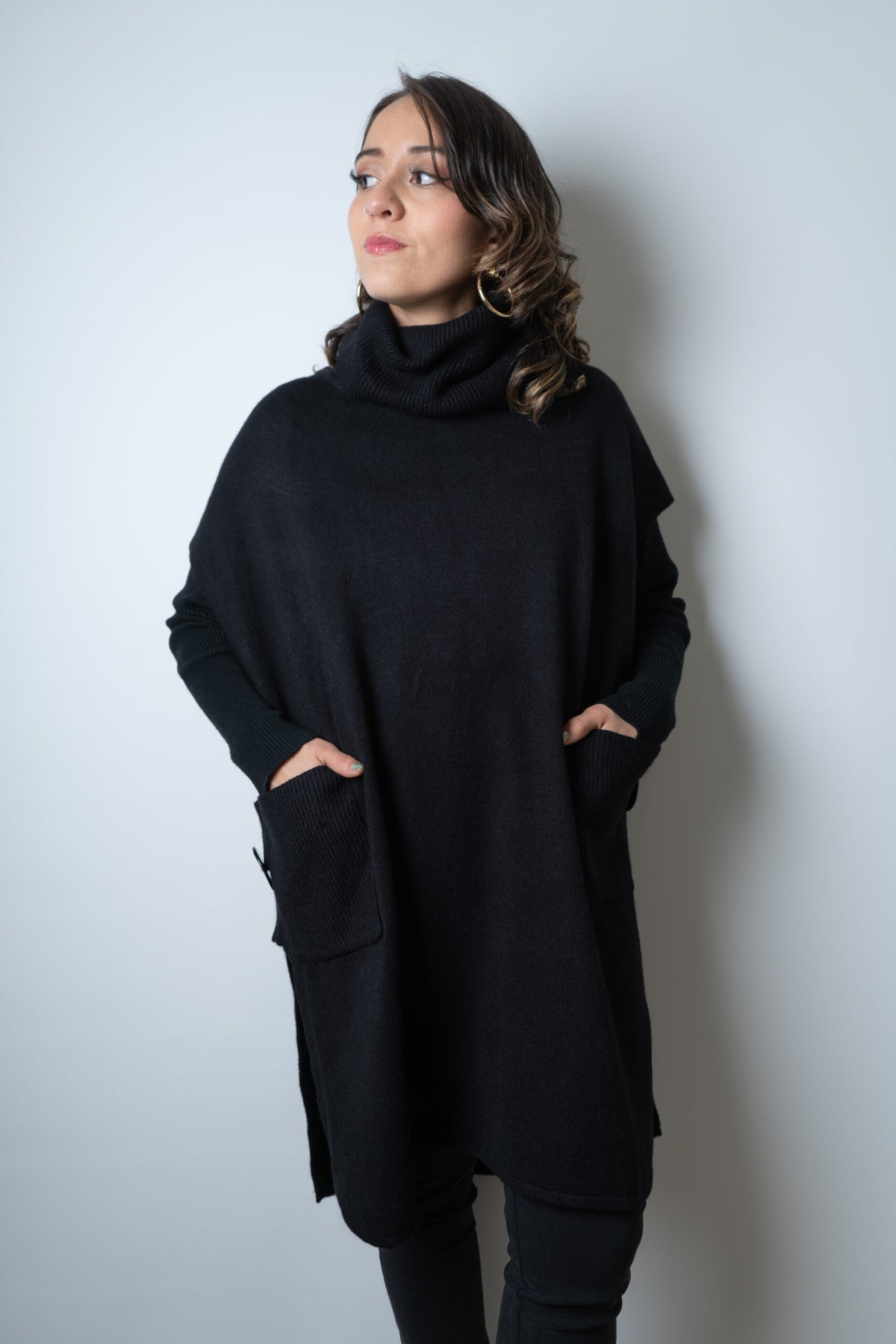 Sweater Mini vestido - Negro