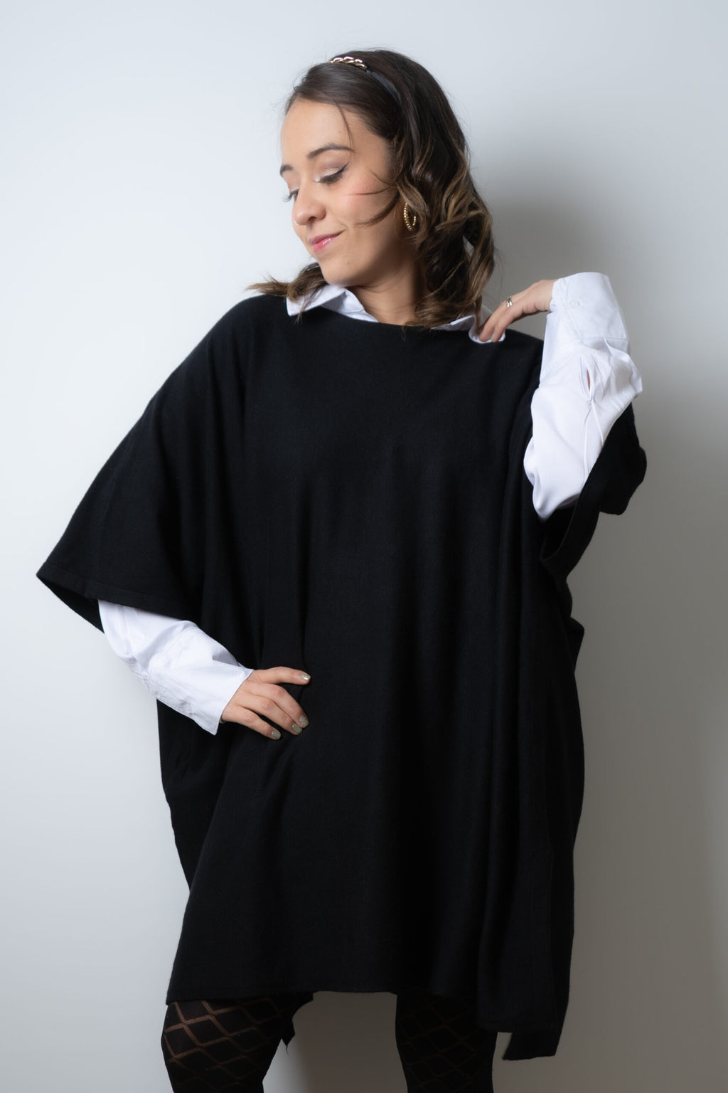 Sweater Poncho - Negro