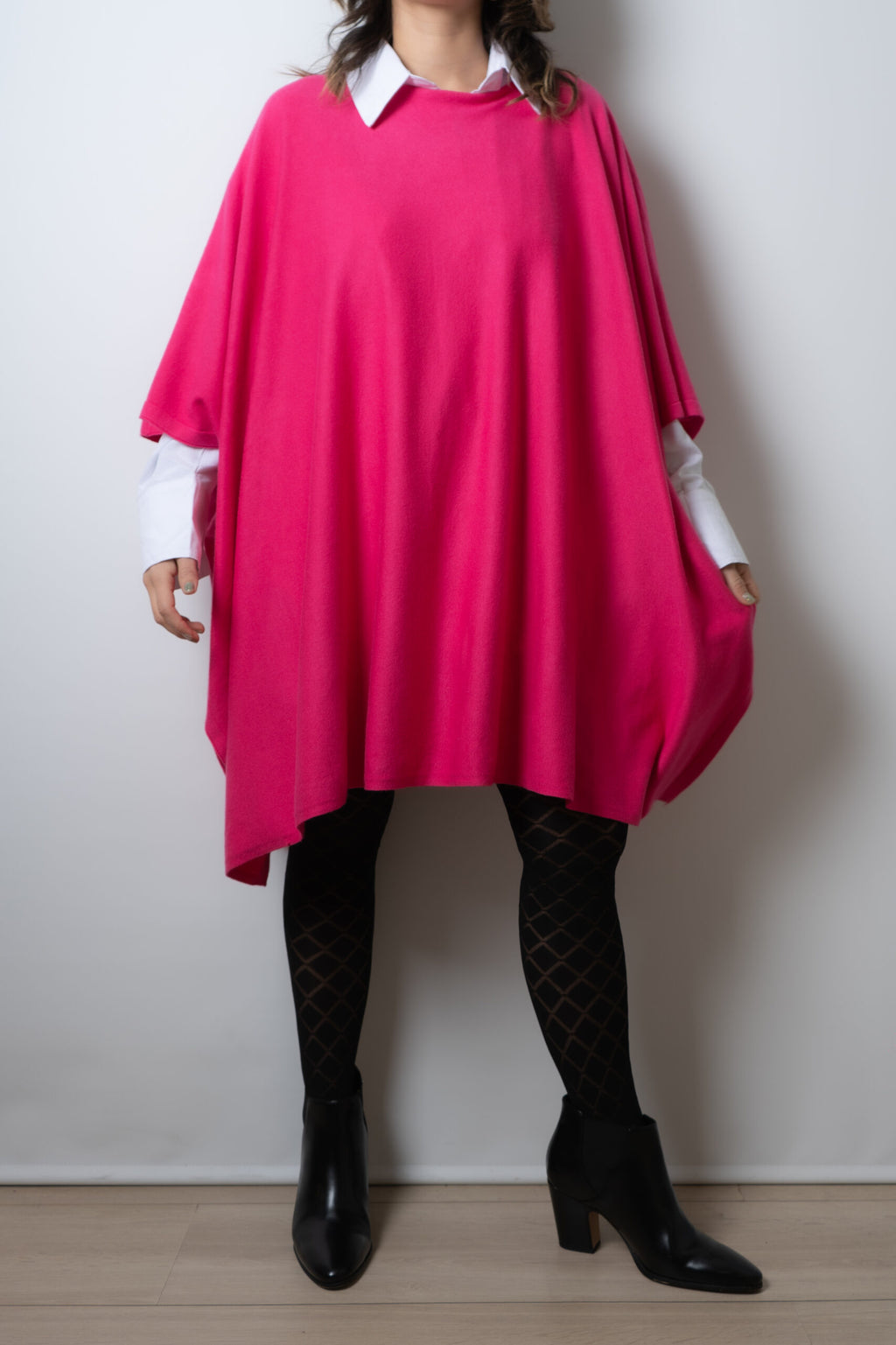 Sweater Poncho - Fucsia