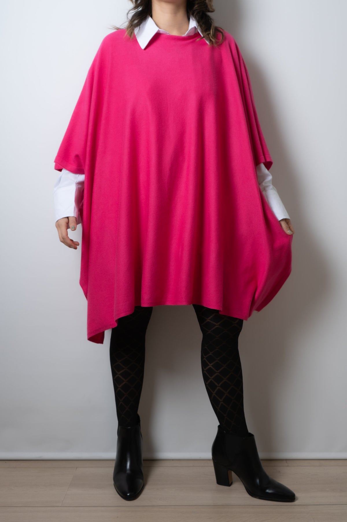 Sweater Poncho - Fucsia