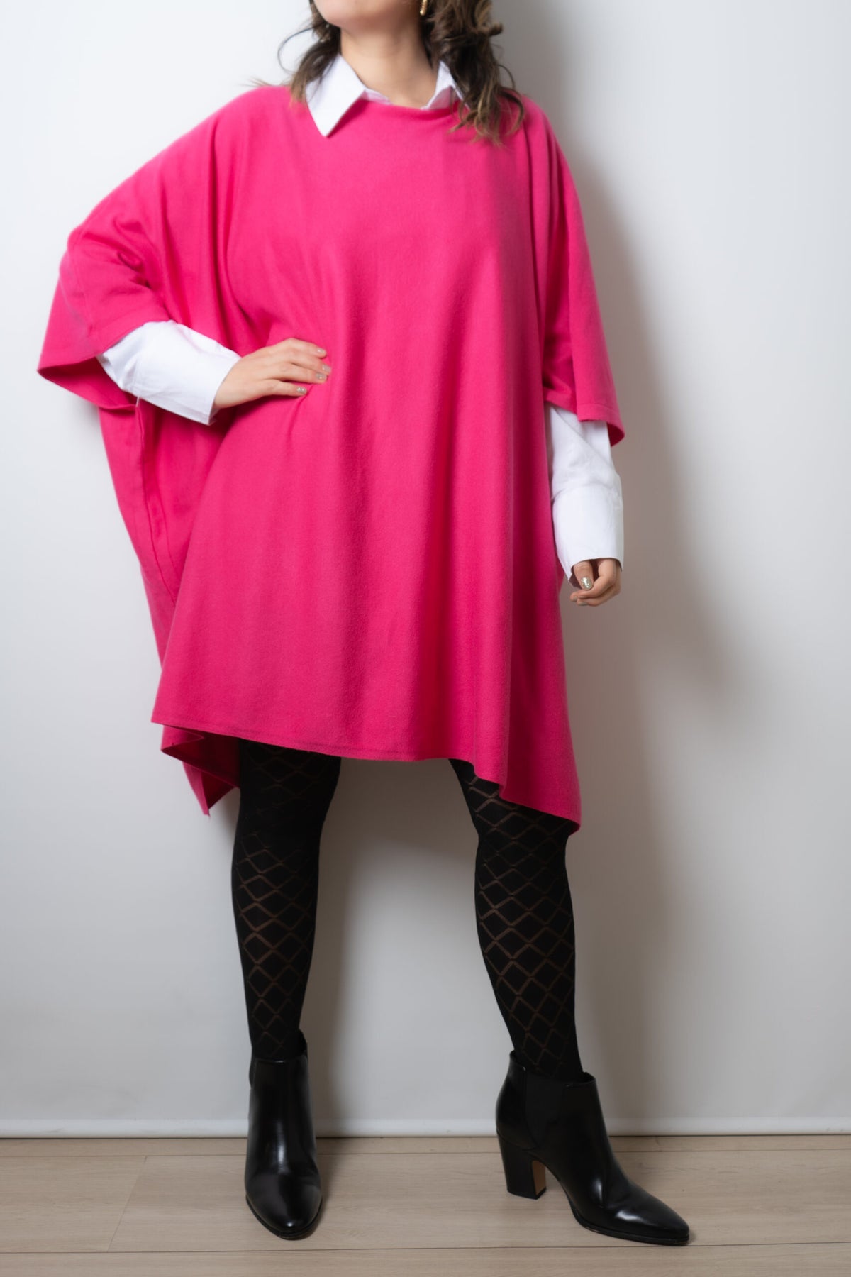 Sweater Poncho - Fucsia
