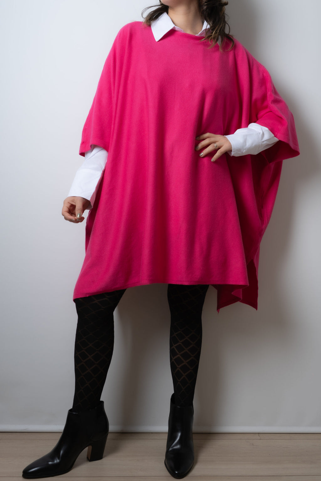 Sweater Poncho - Fucsia