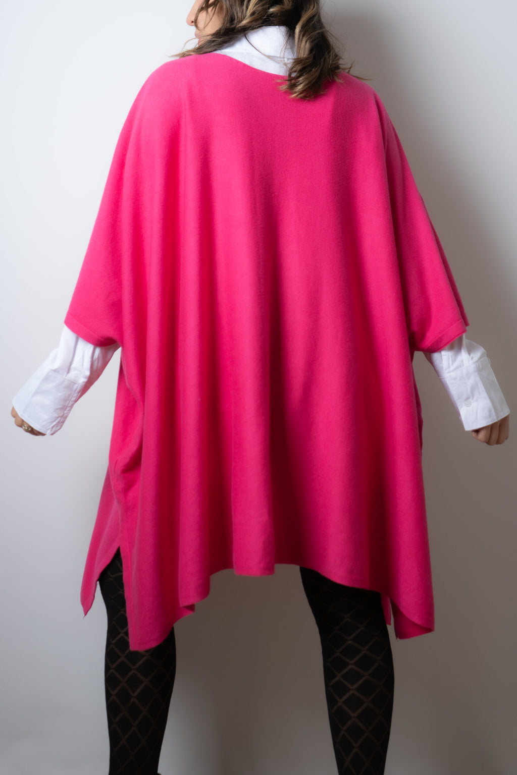 Sweater Poncho - Fucsia