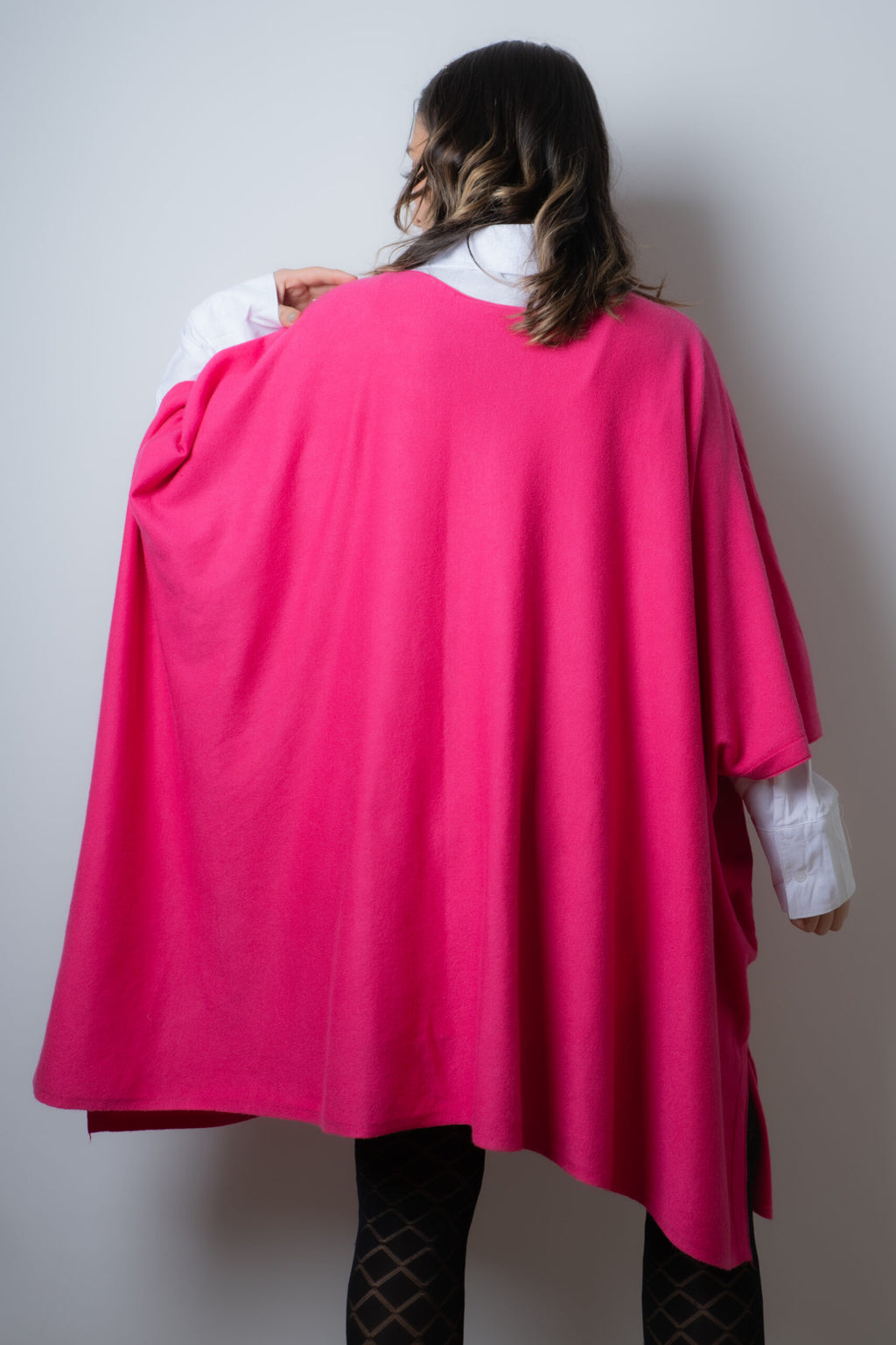 Sweater Poncho - Fucsia