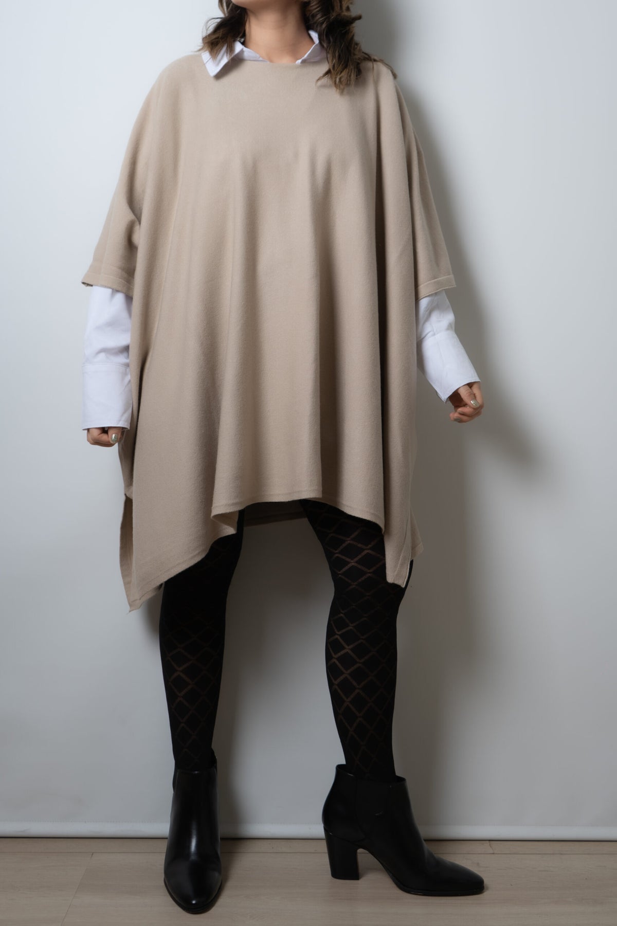 Sweater Poncho - Beige