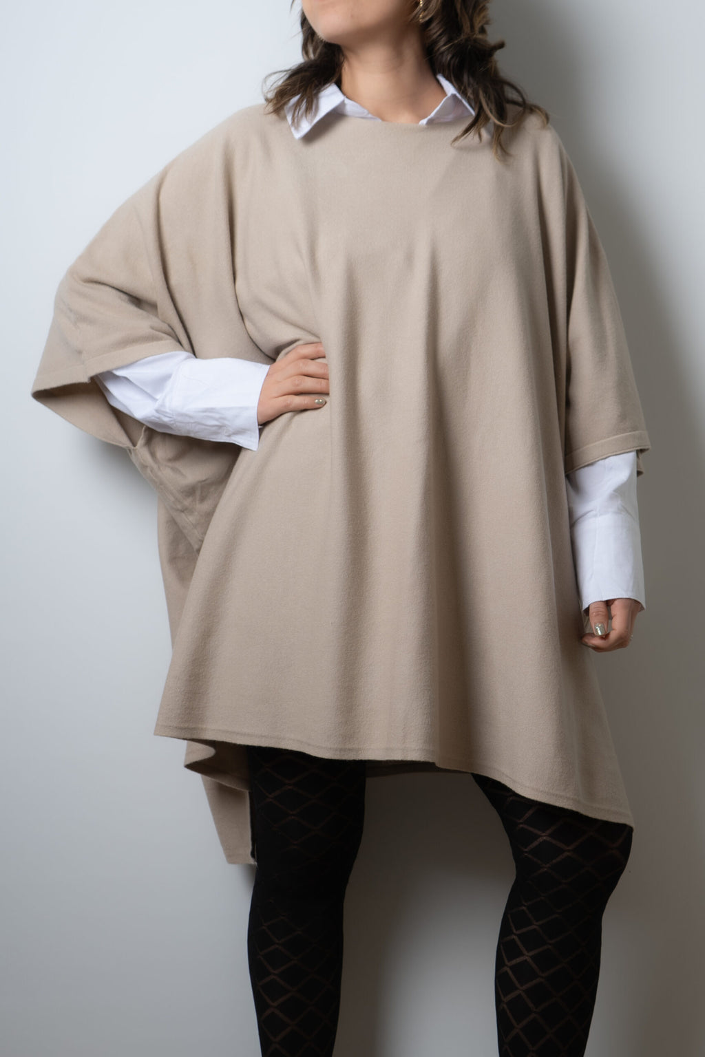 Sweater Poncho - Beige