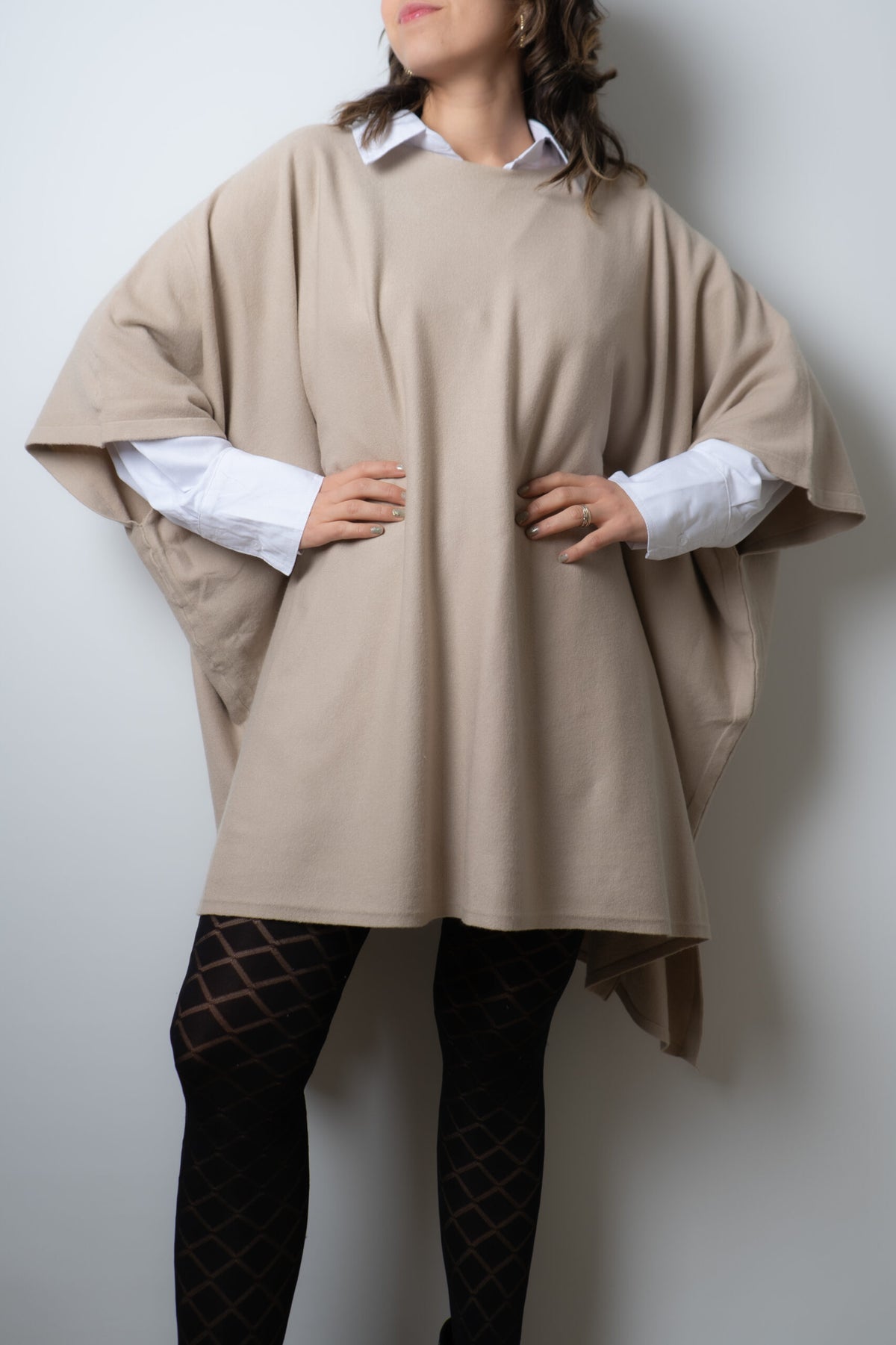 Sweater Poncho - Beige