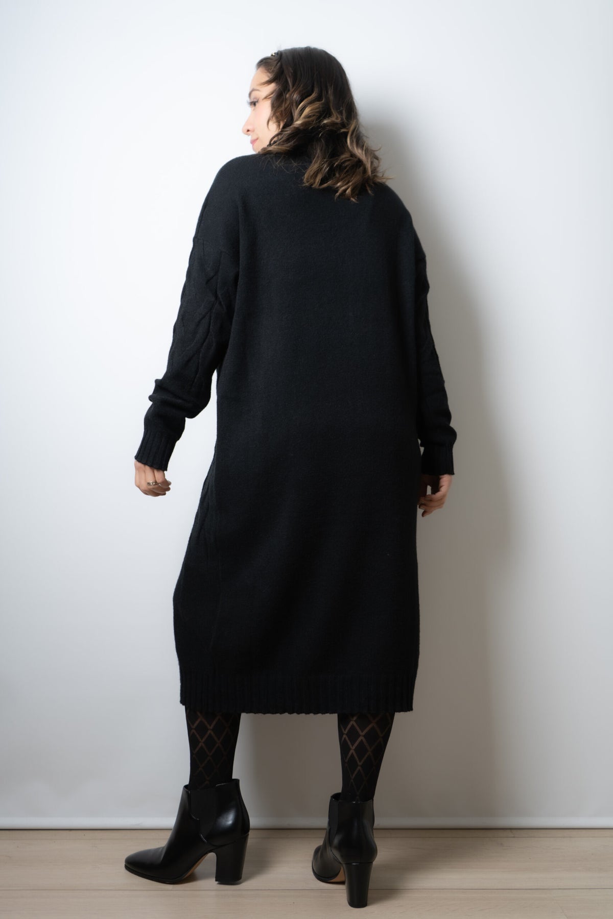 Vestido Lana Trenzado - Negro