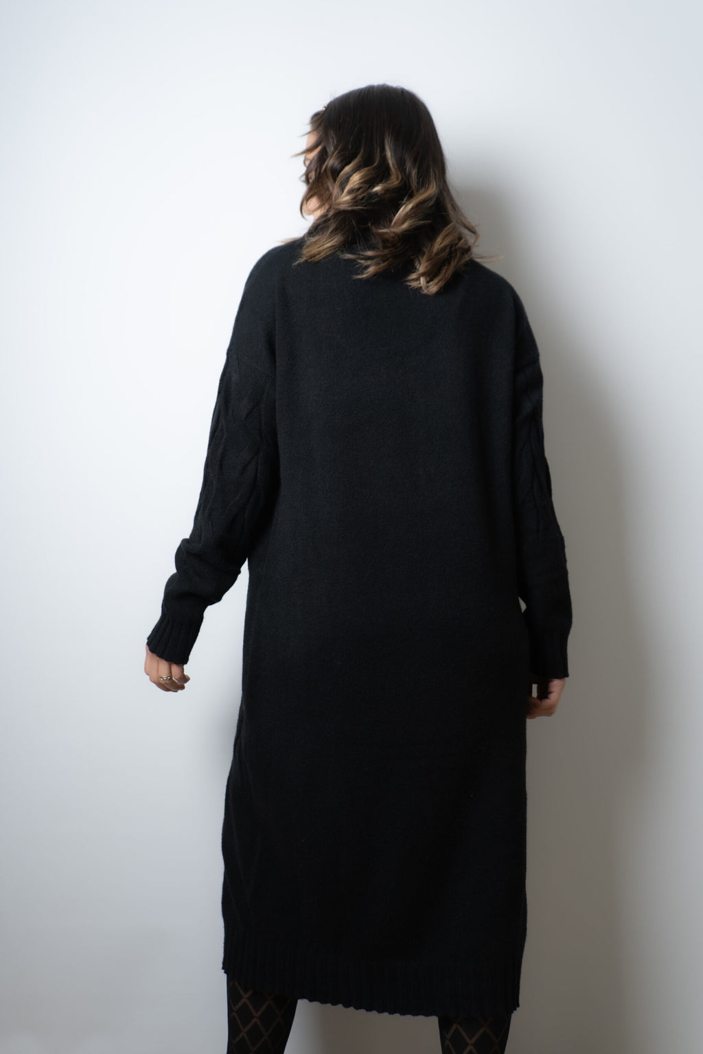 Vestido Lana Trenzado - Negro