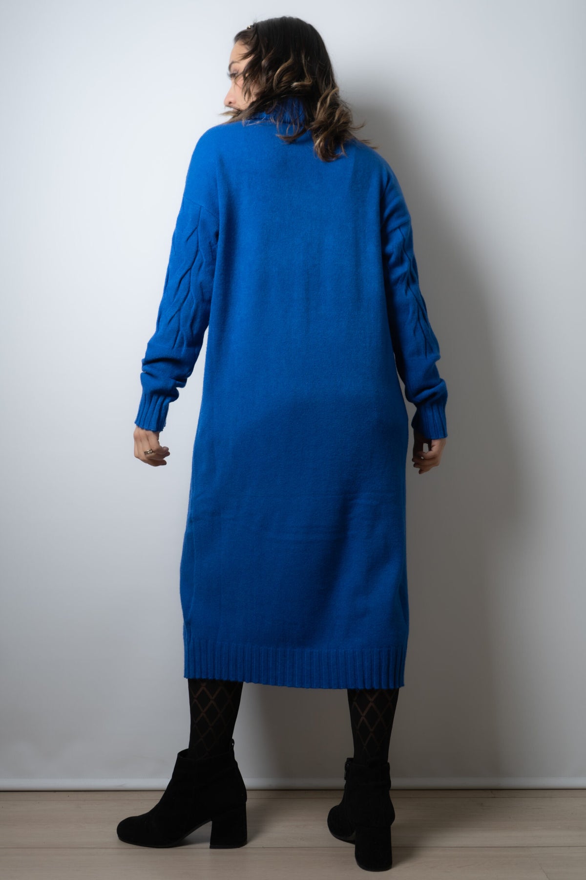 Vestido Lana Trenzado - Azul