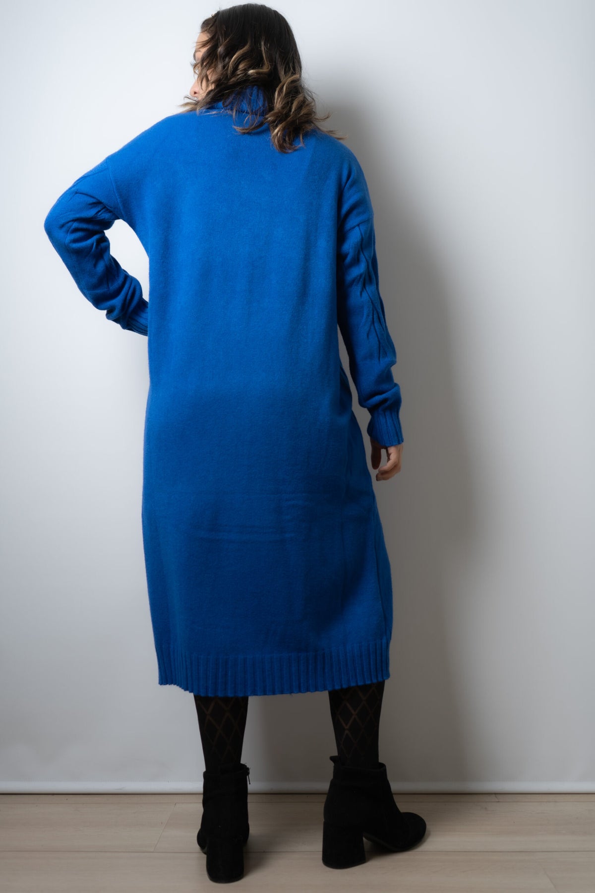 Vestido Lana Trenzado - Azul