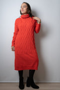 Vestido Lana Trenzado - Naranjo