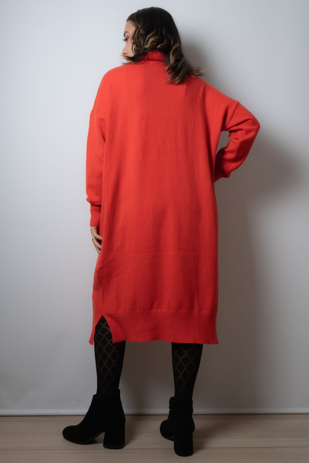 Vestido Lana Liso - Naranjo