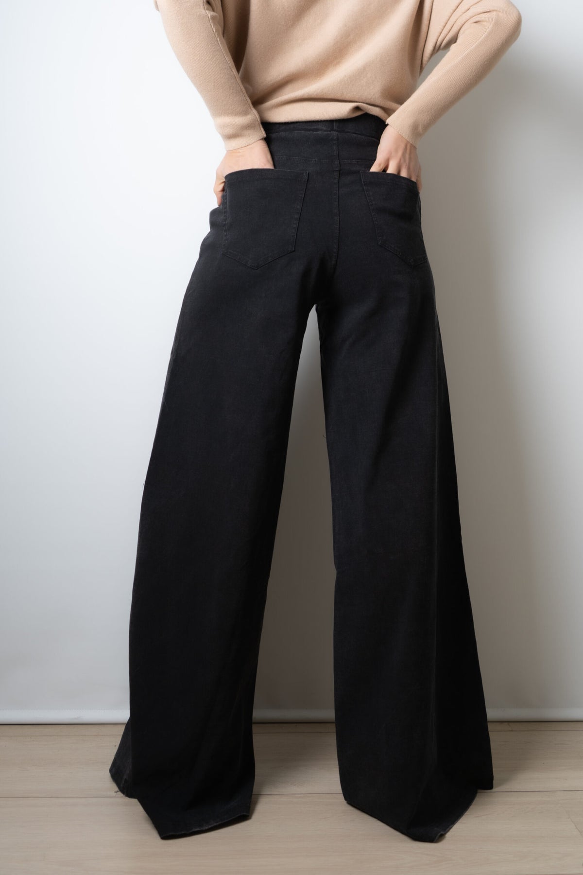 Pantalon Palazzo Gabardina - Negro
