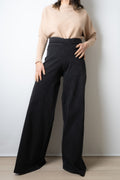 Pantalon Palazzo Gabardina - Negro