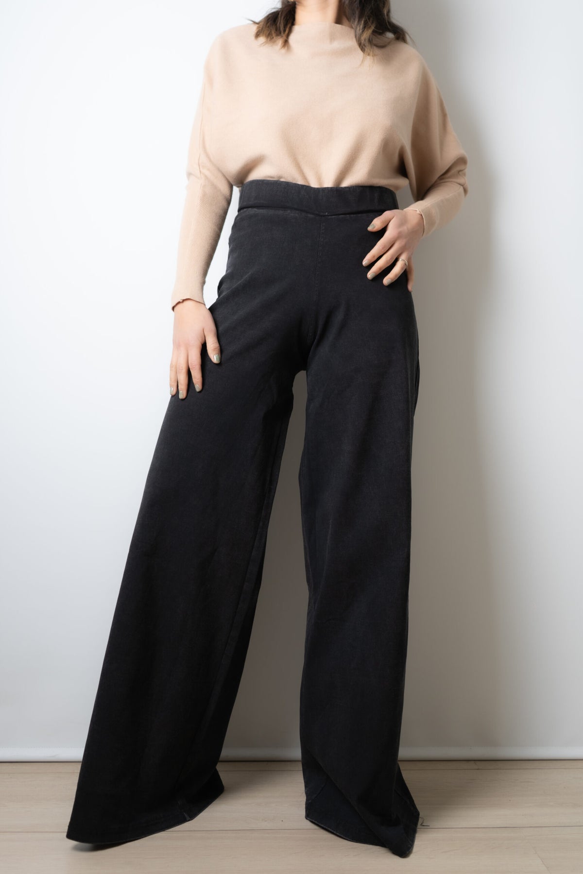 Pantalon Palazzo Gabardina - Negro