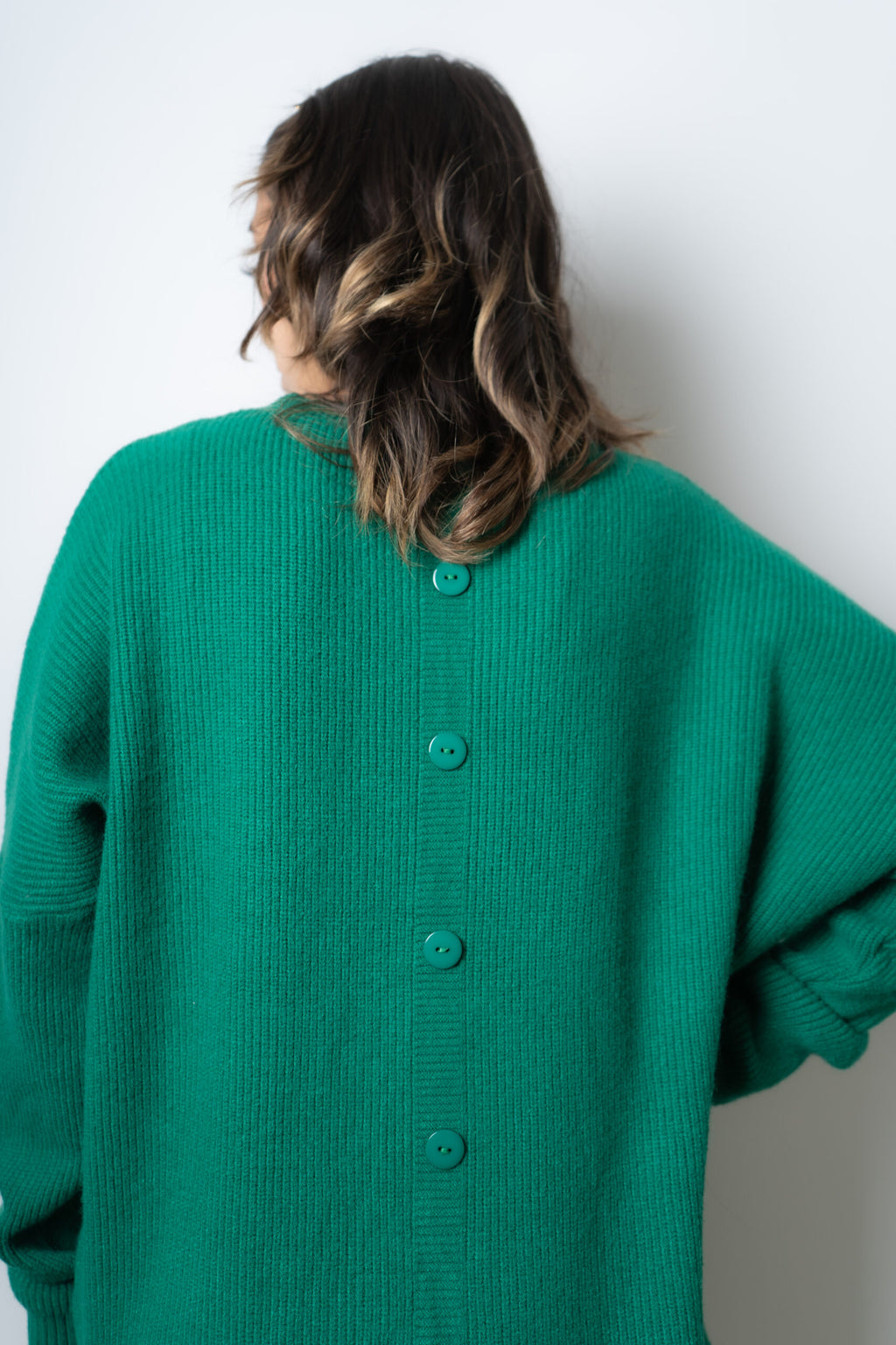 Vestido Lana Botones - Verde