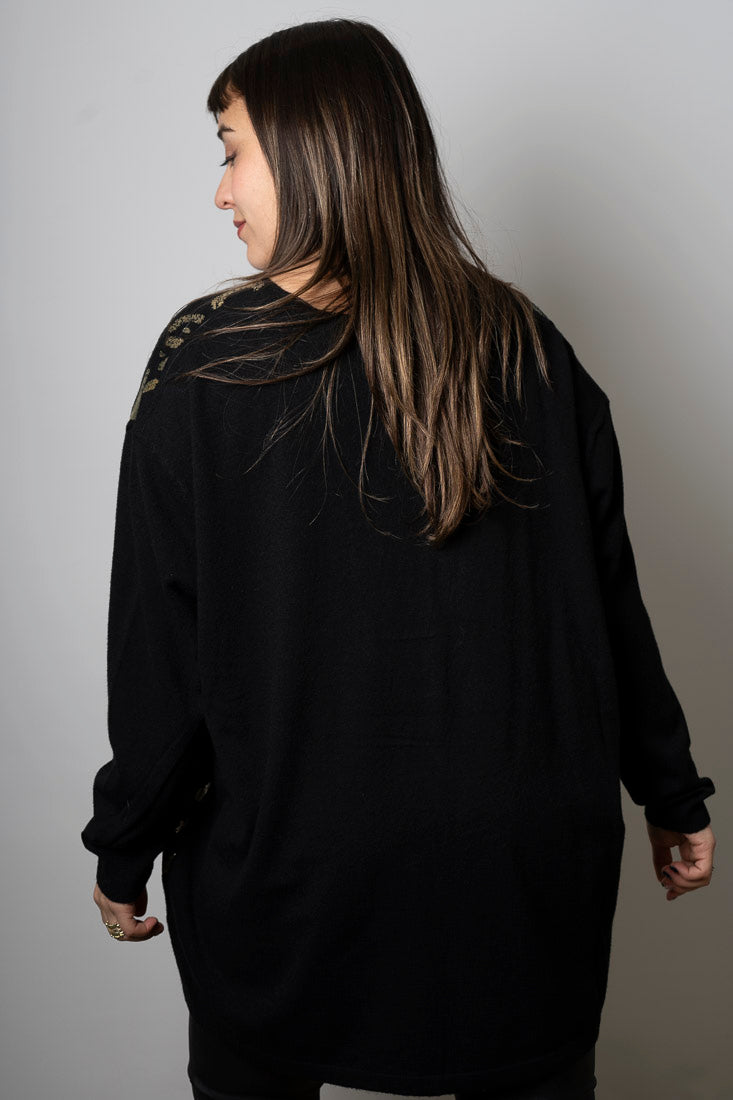 Sweater animal print - Negro - detalles dorados