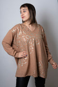 Sweater animal print - Camel - detalles dorados
