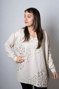 Sweater animal print - Crema - detalles dorados