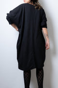 Vestido Lanilla algodón - cuello redondo - Negro
