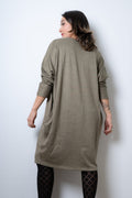Vestido Lanilla algodón - cuello redondo - Verde
