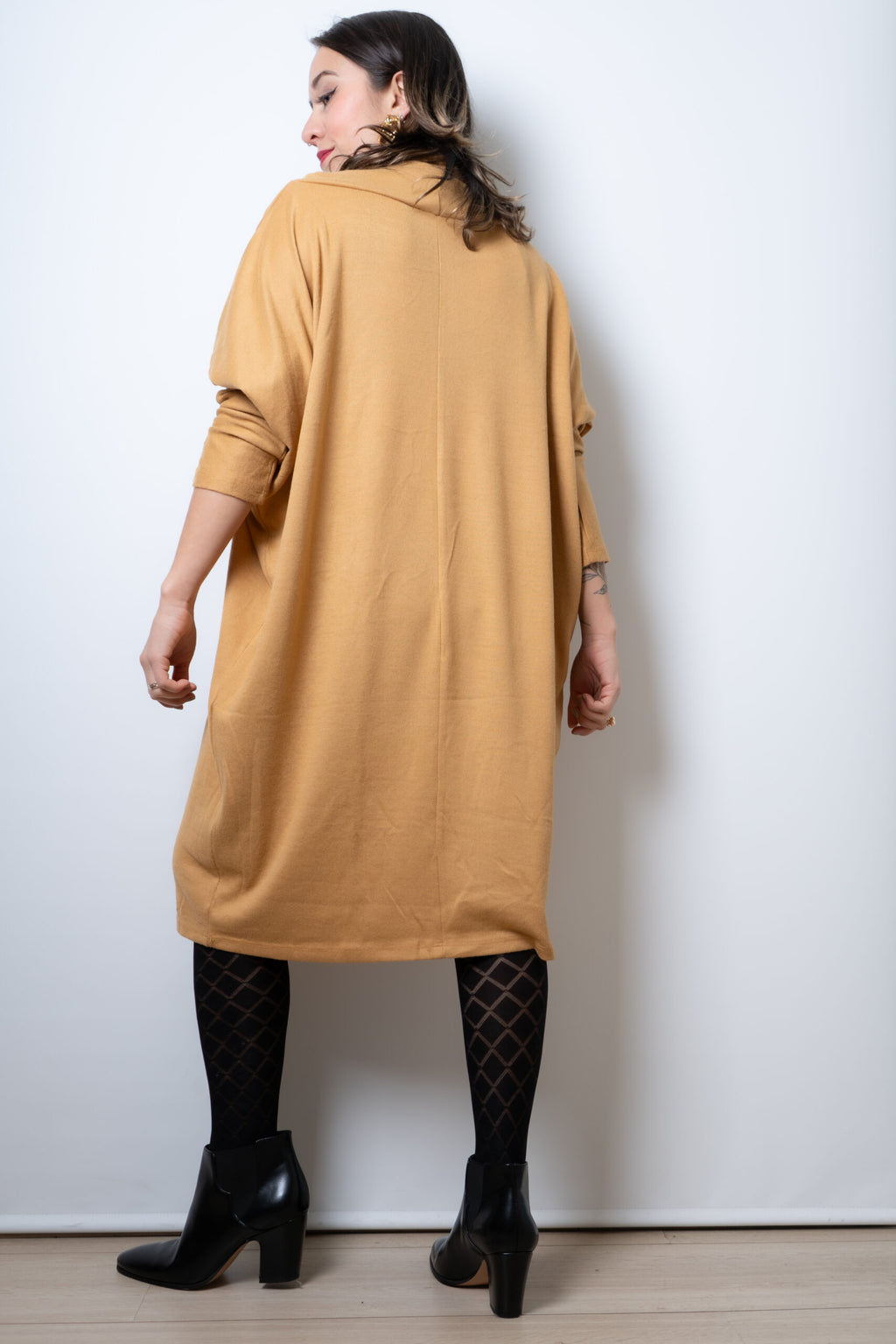 Vestido Lanilla algodón - con cuello - Amarillo