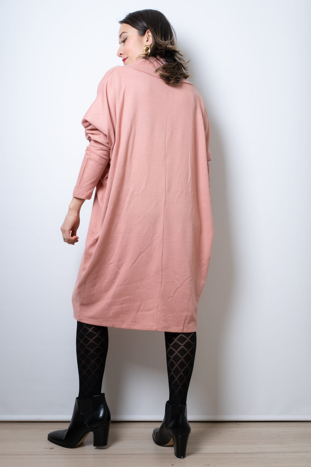 Vestido Lanilla algodón - con cuello - Rosado