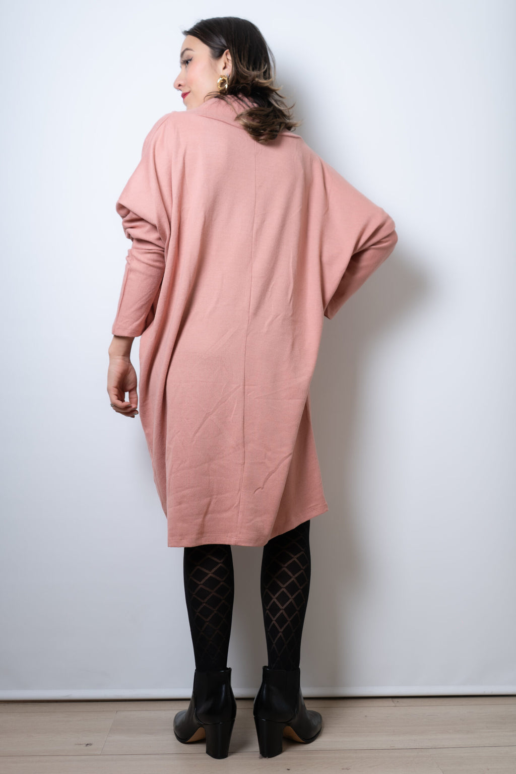 Vestido Lanilla algodón - con cuello - Rosado