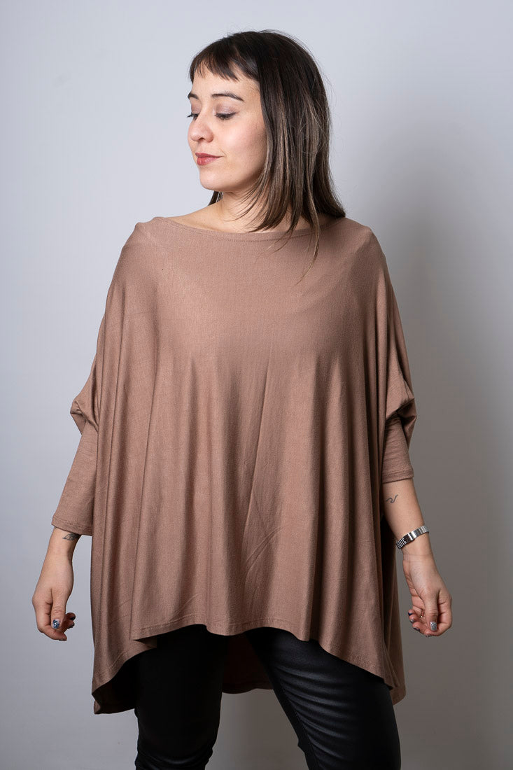 Polera Monica - con mangas - Cafe Taupe