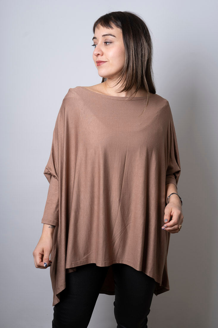 Polera Monica - con mangas - Cafe Taupe