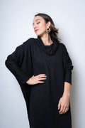 Vestido Lanilla algodón - con cuello - Negro