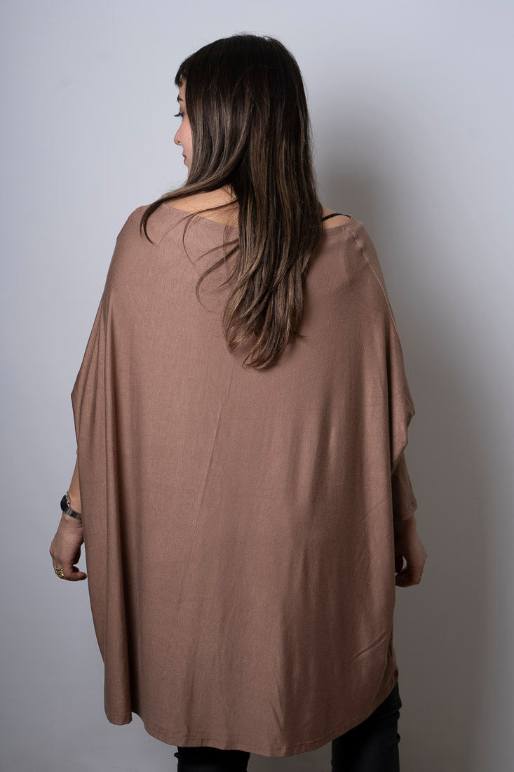 Polera Monica - con mangas - Cafe Taupe