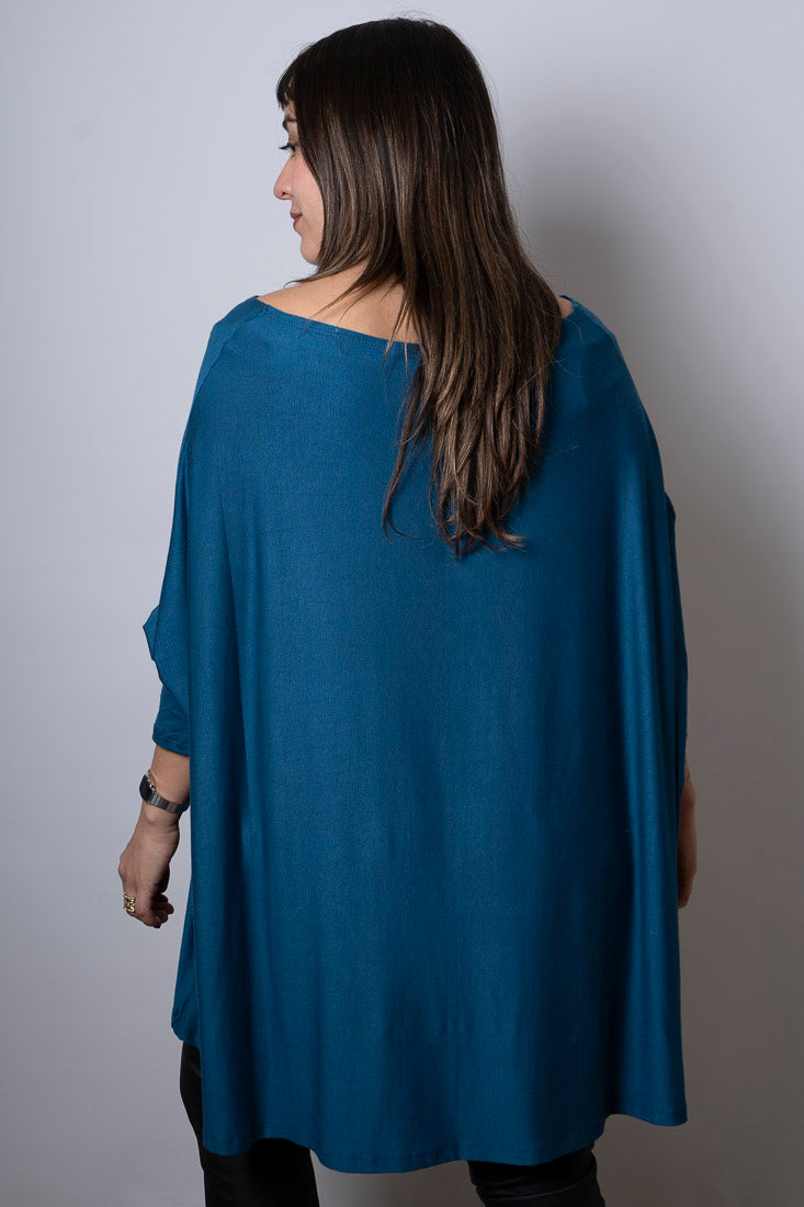 Polera Monica - con mangas - Azul petroleo