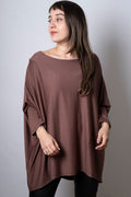 Polera Monica - con mangas - Cafe chocolate