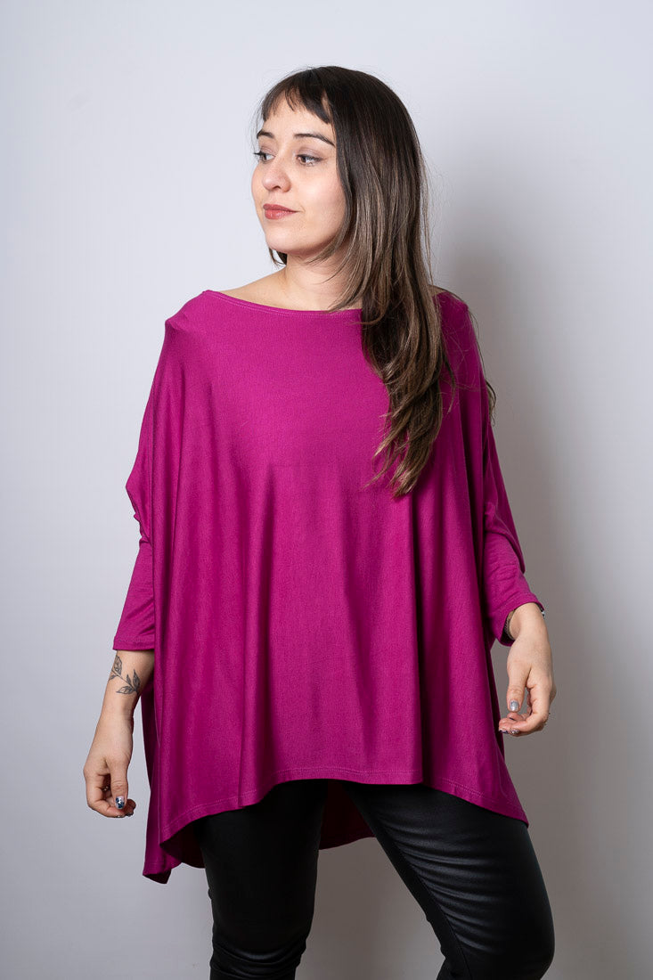 Polera Monica - con mangas - Magenta