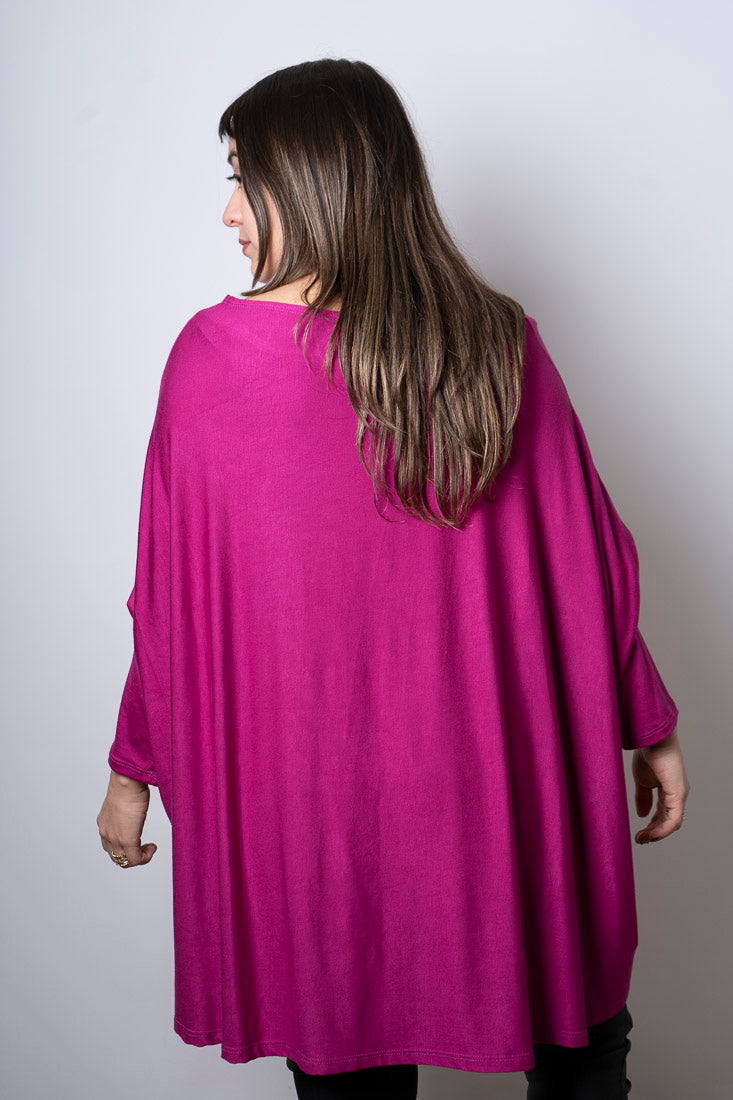 Polera Monica - con mangas - Magenta