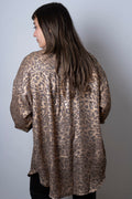 Blusa birillante - Animal print en tono dorado