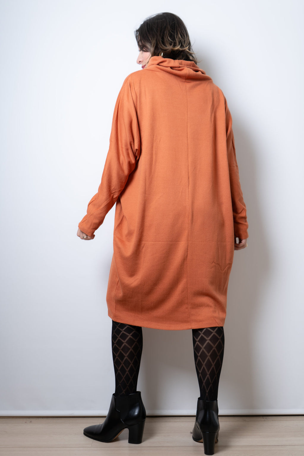 Vestido Lanilla algodón - con cuello - Naranjo