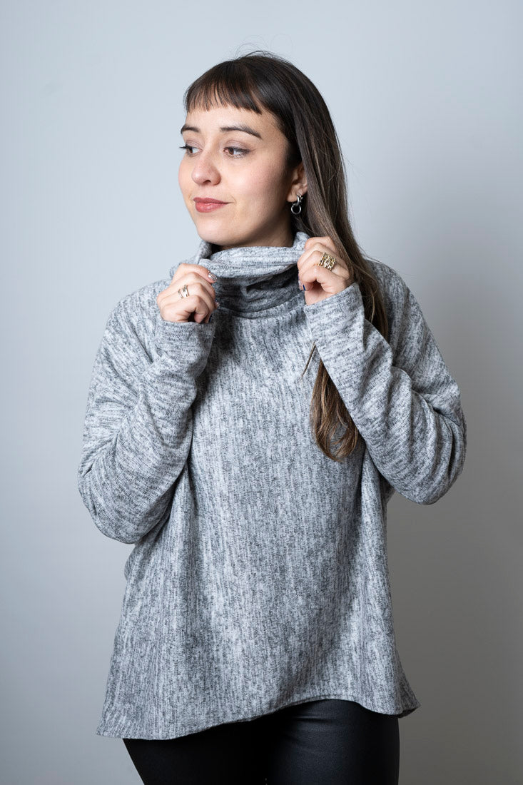 Polera lanilla - con cuello -  Gris