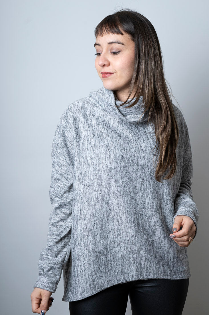 Polera lanilla - con cuello -  Gris
